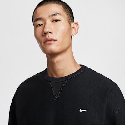 Men's Sweatshirt Nike Solo Swoosh Solid Color Crew Neck Pullover Fleece Lined Long Sleeved Sweatshirt Men's