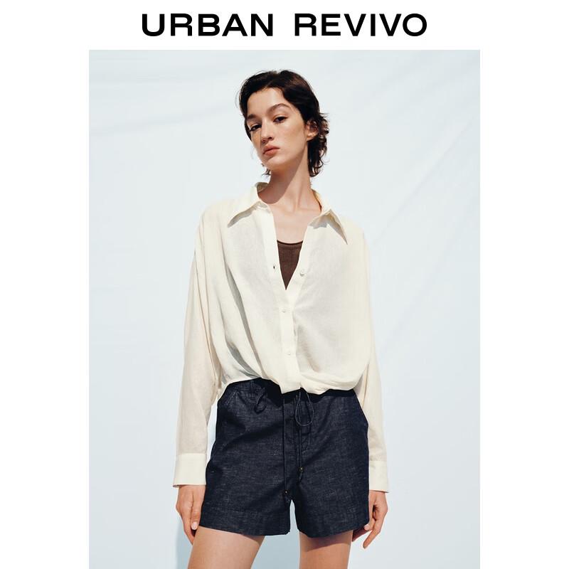 UR 2025 Autumn Elegant Pleated Oversized Long Sleeve Blouse