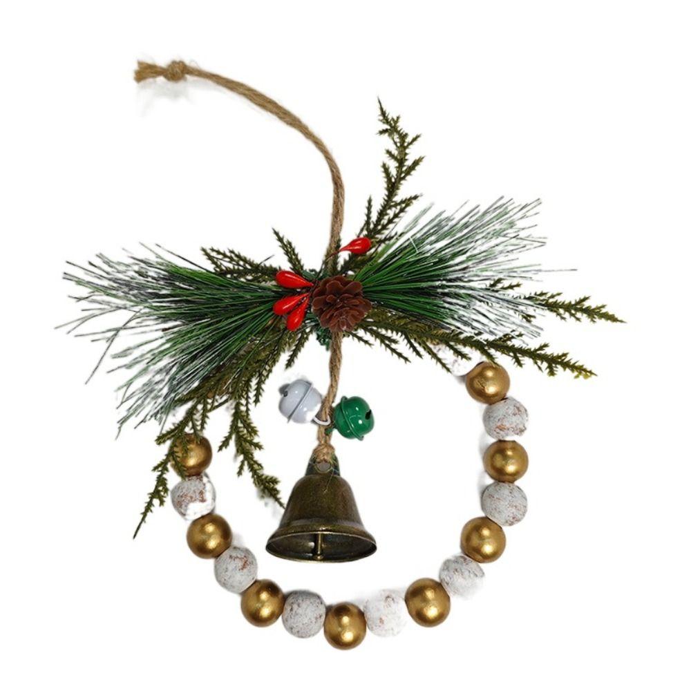 

2pcs Handmade Christmas Wreath Round Pine Needle Garland Home Hanging Decoration New Year золотой