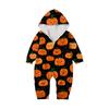 Halloween Print Family Matching Hooded Long Sleeved Zippered Jumpsuit Set