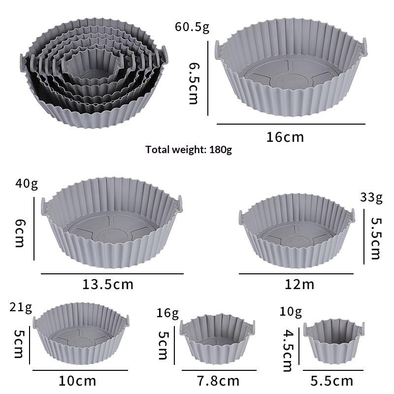 1/3/6Pcs 450°F Silicone Non-Stick Dual Texture Dishwasher Safe Crispy/Steam Cooking Baking Tray Air Fryer Mats