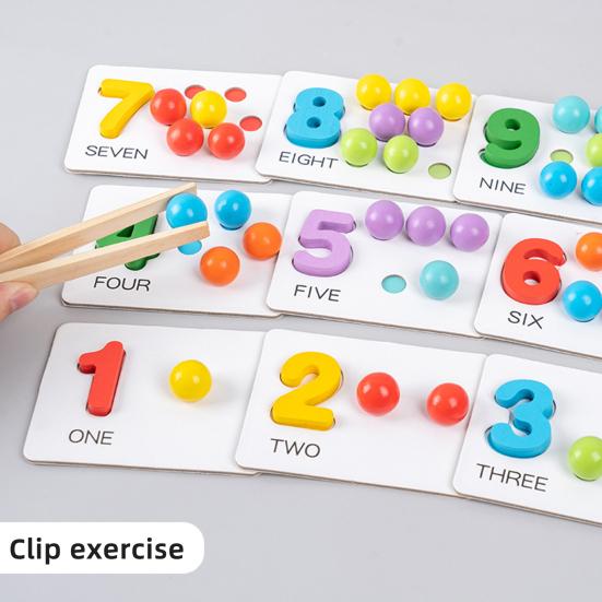 1 Set Arithmetic Math Toy Kit with Beads Blocks Chopsticks Spoons Silicone Bowl Number Learning Counting Color Sorting Toddlers Boys Girls Educational