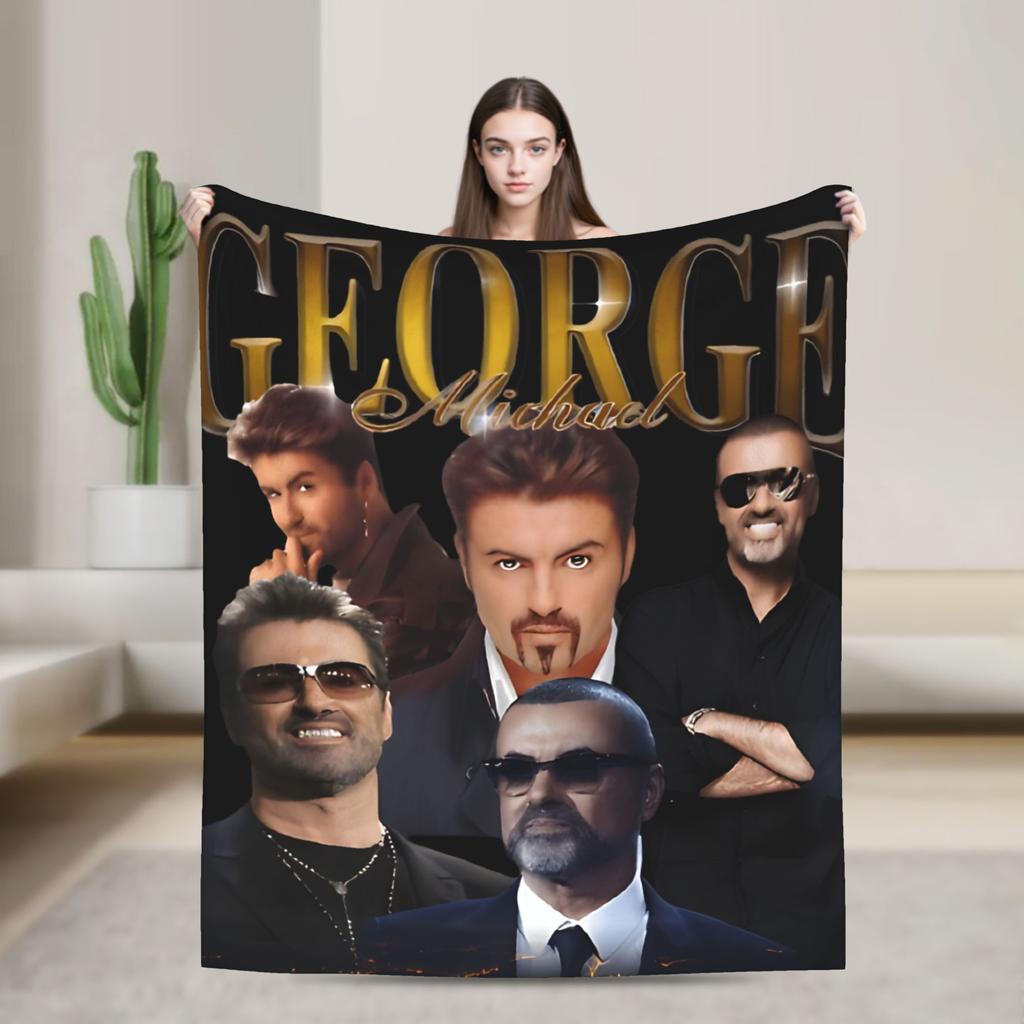 George Michael Music Blanket Quality Warm Soft  Throw Blanket Winter Travel Office Couch Chair Sofa Bed Fashion Bedspread