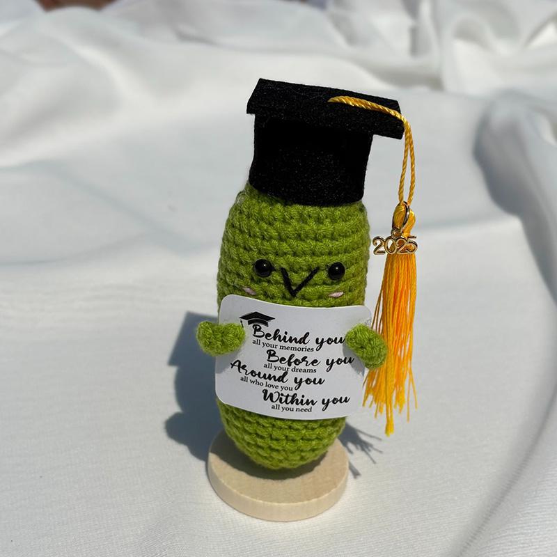 Décoration Tricotée Mini Poupées Crochet Tricot Poupée Crochet Fini Carte Ornement de Bureau Cadeau Chambre Motivationnel Déco Halloween