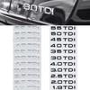 3D ABS Letter Car Rear Trunk Emblem Badge Sticker Car Engine Displacement Marking Decoration