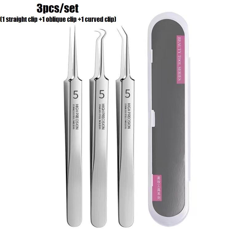 

3Pcs/Box Ultra-fine No. 5 Acne Blackhead Removal Tweezer Beauty Salon Acne Pimples Needles Deep Cleaner Clip Face Skin Care Tool