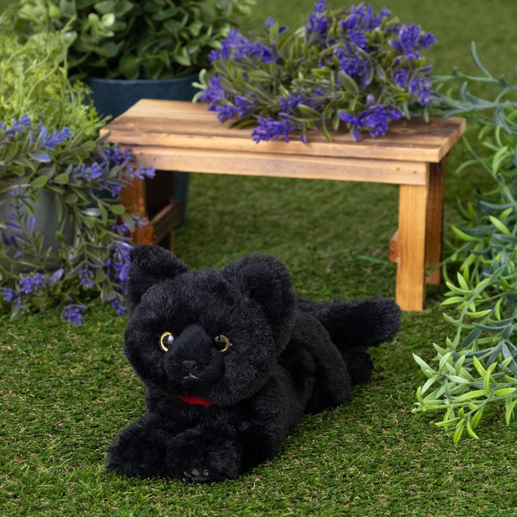 Sun Lemon Lap Cat Plush Animal Short Sleeve Black 11 x 29 x 12cm Cute P-8032