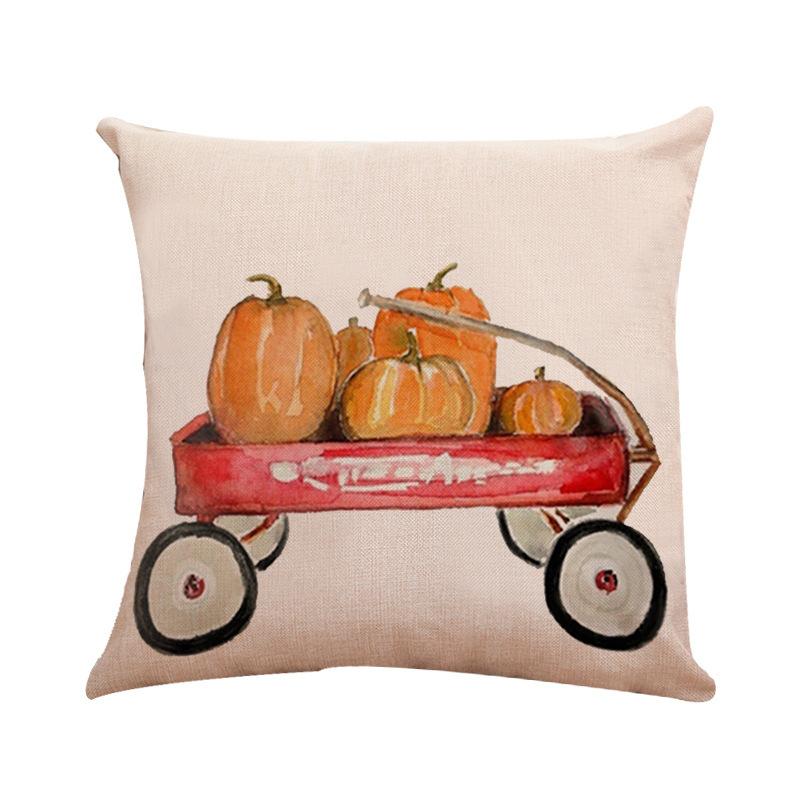 Halloween Pumpkin Series Throw Pillow Covers With Digital Printing Of Short Plush Fabric Car-Shaped Sofa Cushion Home Decor