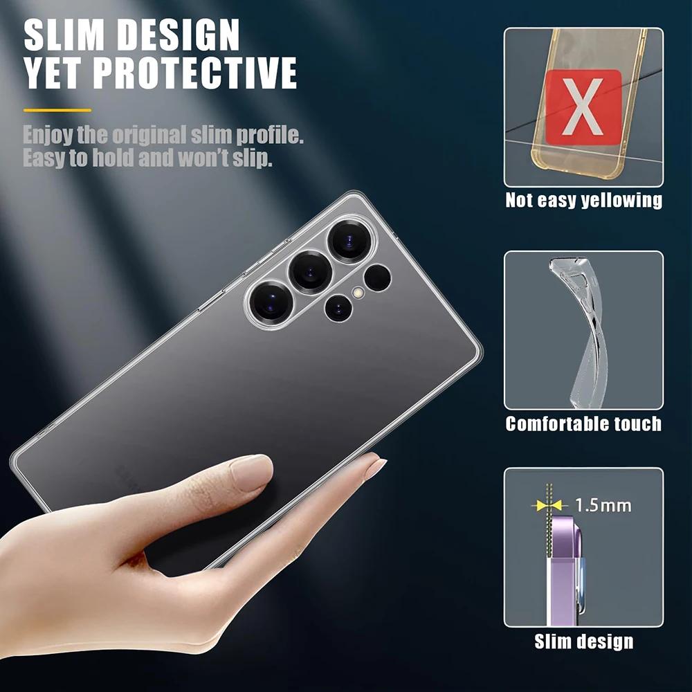 Ultra Thin Soft Transparent Phone Case For Samsung S26 Ultra S25 Plus S24 FE S23 S22 S21 FE S25 Edge Shockproof Protection Cover