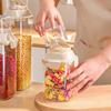 Transparent Sealed Jar With Measuring Cup Moistureproof Airtight Cereal Container Leak-Proof Food Storage Tank