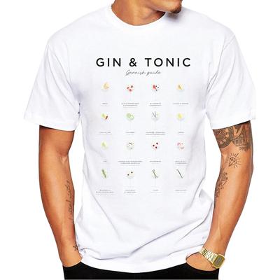 TEEHUB Fashion Food Men T-Shirt Hipster Gin and Tonic Printed T Shirts Short Sleeve Tshirts Funny Tee