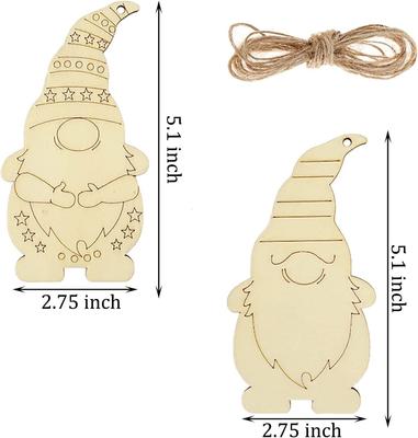 1Set/8Pcs Unfinished Christmas Decorations Wooden Dwarf Elf Hanging Ornament Christmas Tree DIY Painting Graffiti Kids Toy Gifts