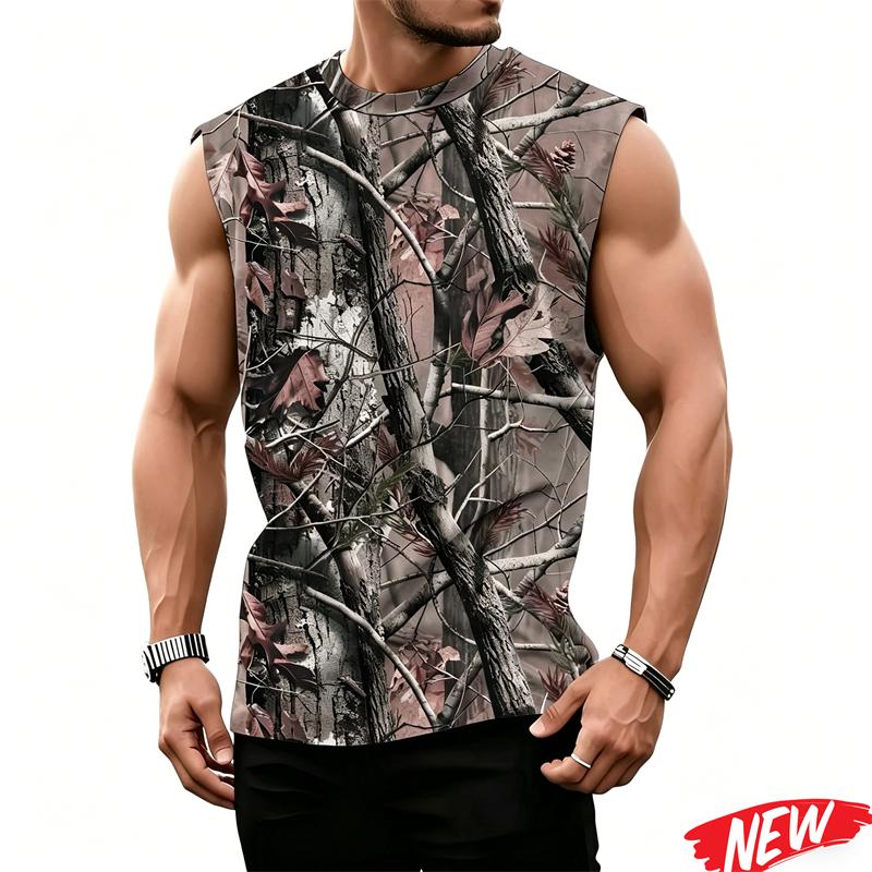 Camouflage Pattern Tank Top For Men Cool 3d Printed Camo Sleeveless T Shirts Summer Casual Tee Street Sports Loose Tank Tops