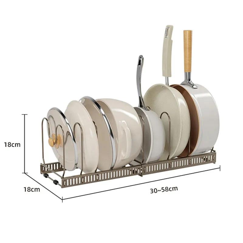 

Органайзер для крышек кастрюль, расширяемый держатель для крышек, устойчивый к ржавчине, прочный, нескользящий, современная кухня LWY011 bronze