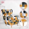 ARI PRINT Scandinavian Family Furniture Wing Chair, Checkered Panels Pattern