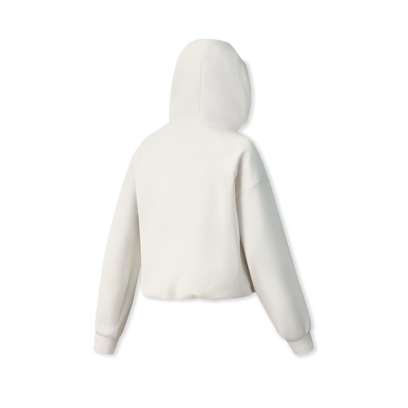 Fila Fitness Casual Versatile Drawstring Hem Soft Loose Hooded Knit Cardigan Jacket Women Jackets A11W541505FGY