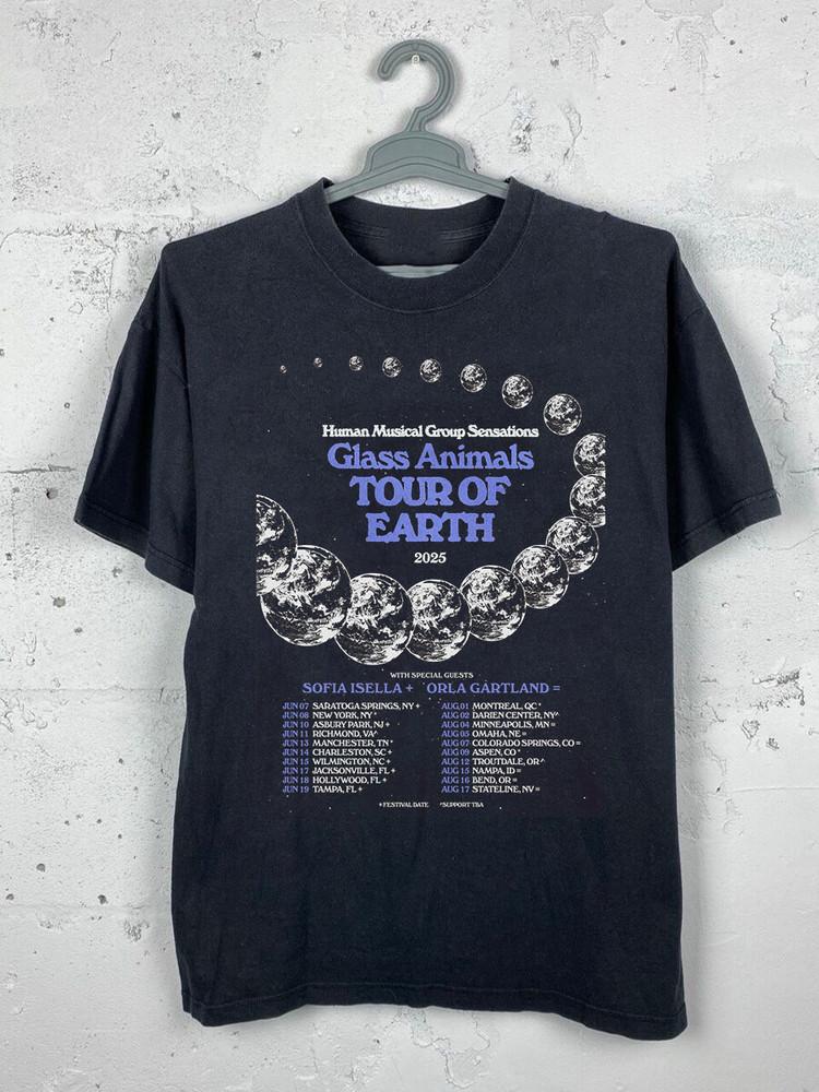 Glass Animals Tour Of Earth 2025 US Tour T-Shirt Alle Größen S-5XL AR1390 Unisex T-Shirt