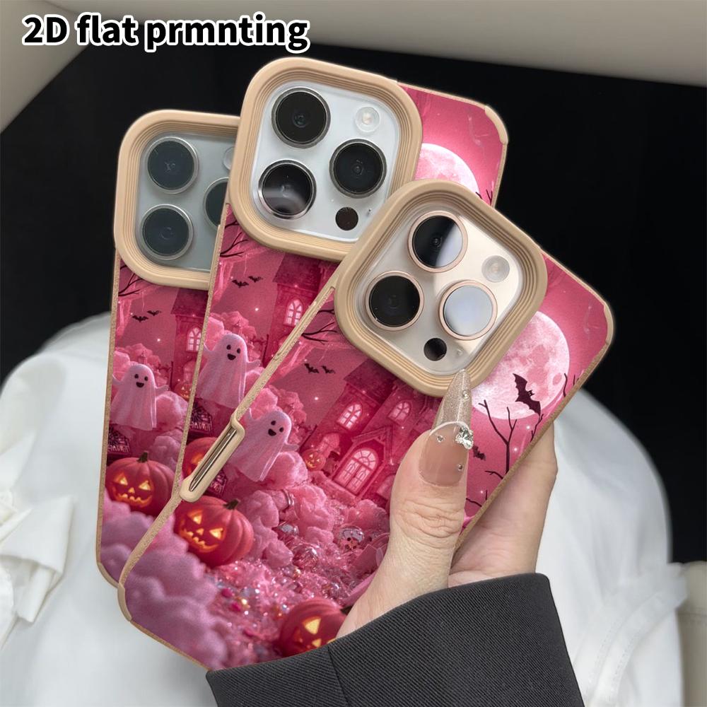 Phone Case: 2D Flat Lambskin Suitable for iPhone 18 17 16 15 14 13 Pro Protective Cases, Halloween Cottage, Christmas and Halloween Gifts