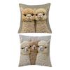 Alpaca Pillow Cover Imitation Embroidery Alpaca Pattern Pillowcase Rustic Throw Pillow Cover for Sofa Couch Bedroom Living Room Car Decor