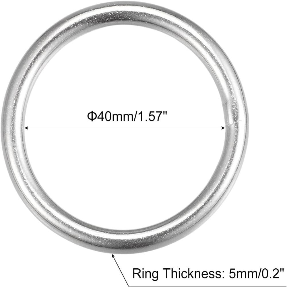 2pcs 304 Stainless Steel Round Ring Handbags, Belts, Ornamental Designs, Shop and Farm, Crafts
