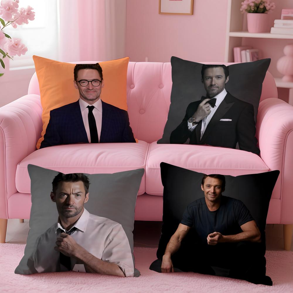 Celebrity H-Hugh Jackman Cushion Cover Breathable Linen Pillowcase Summer Odorless Eco-Friendly Invisible Zipper Washable