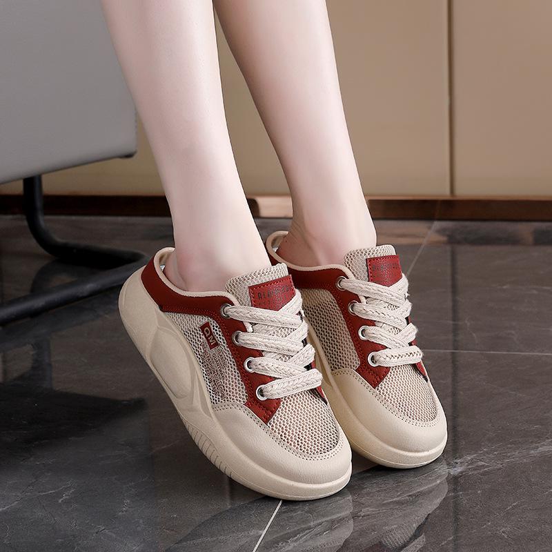 Stepping On Shit Bag Head Slippers Women's Outer Wear 2025 New Summer Hollow Single Mesh Slippers Thin Mesh Shoes 6682-2