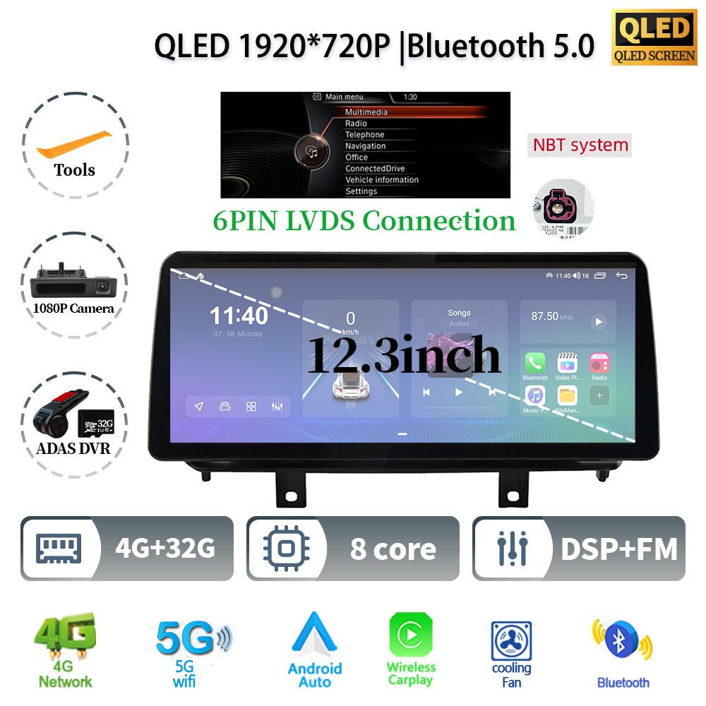 12.3" For BMW X5 F15 X6 F16 2014-2017 Android 14 Car Radio Multimedia 4G GPS Navigation Bluetooth Stereo CarPlay Touch Screen