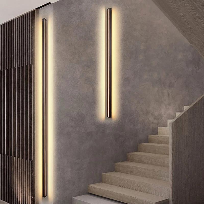 Minimal Long Strip Wall Lamp Living Room Sofa Background Wall Lamp Modern Simple Aisle Bedroom Bedside LED Strip Lamp