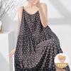 Holiday style with chest pad, plaid suspender, nightdress for women, summer thin anti-bumping, comfortable cotton and silk dress can be worn outside