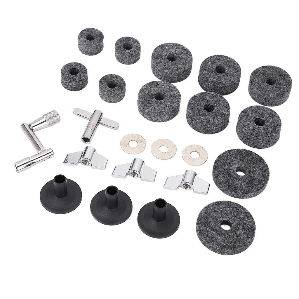 23 Stück Becken Ersatzzubehör Rutschfest 2,5cm 4cm 5cm Filzpads Trommelbecken Hülsen Muttern