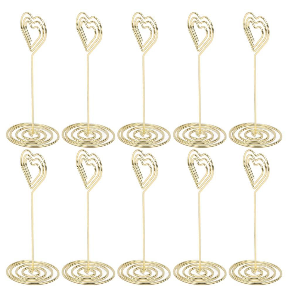 10Pcs Gold /Rose Gold Table Number Stands Stable Base Name Card Clips  Restaurant Decor