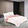 3-piece cartoon pink rainbow pattern print (1 duvet cover+2 pillowcases, no core) soft and comfortable bedding set