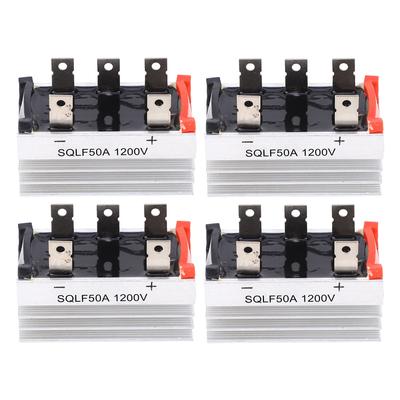 4 Pcs Bridge Rectifier SQLF50A 1200V 3Phase Rectification Module with Heat Sink