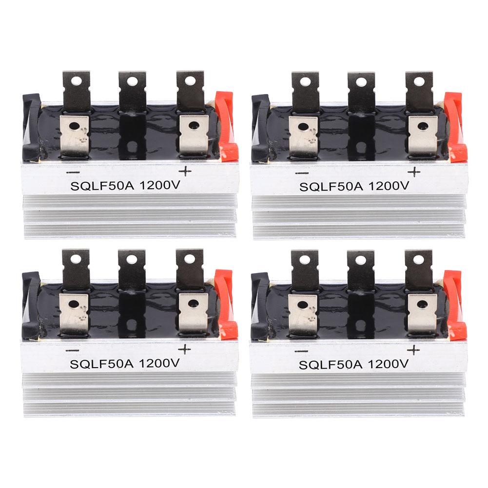 

4 Pcs Bridge Rectifier SQLF50A 1200V 3Phase Rectification Module with Heat Sink