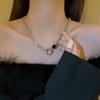 RUI RUI YU – chaîne de clavicule en Zircon noir scintillant, couleur argent, pour femmes et Couples, tendance, élégant, fait à la main, bijoux de fête, cadeaux