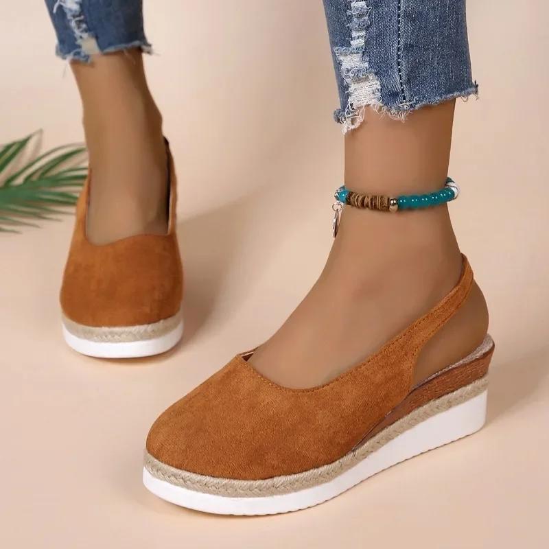 Modne sandały damskie 2025 Nowe sznurowane mankiety Modne Plus Size Casualowe Sandały na Platformie Koturnie Kobieta Lato Najlepszy Sprzedawca Buty z Zakrytymi Palcami