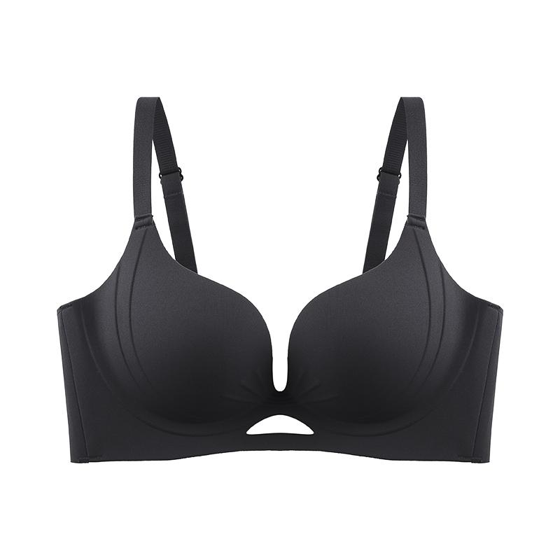 Seamless Thin Wireless Corrective Bra, Push Up Side Gathering Anti-Sag Special for Small Flat Chest Women Bra