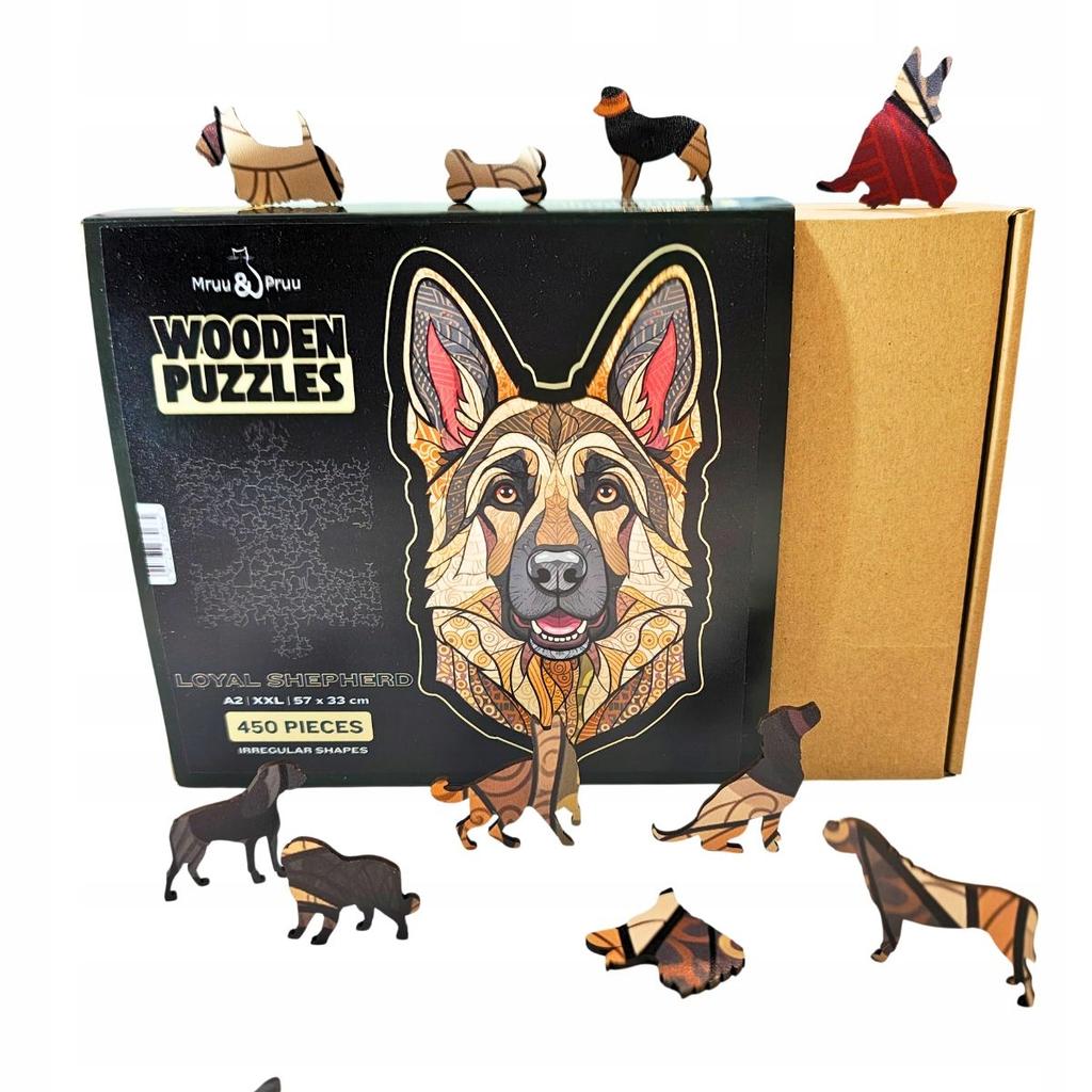 Wooden Puzzle German Shepherd 450 Pcs XXL Large Puzzle Gift Dog
