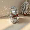 Christmas Snowman Disco Ball Statue Reflective Winter Decoration, With Knitted Scarf And Hat, Suitable For Holiday Fireplaces, Holiday Gatherings