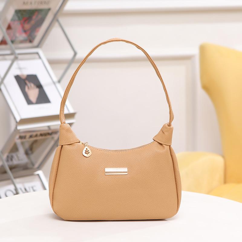 New Fashion Croissant Shoulder Bag for Women Minimalist Solid Color Armpit Purse Trendy Handbag KTB