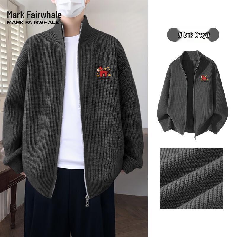

Mark Fairwhale Men s Loose Knit Cardigan with JMK Horse Logo L