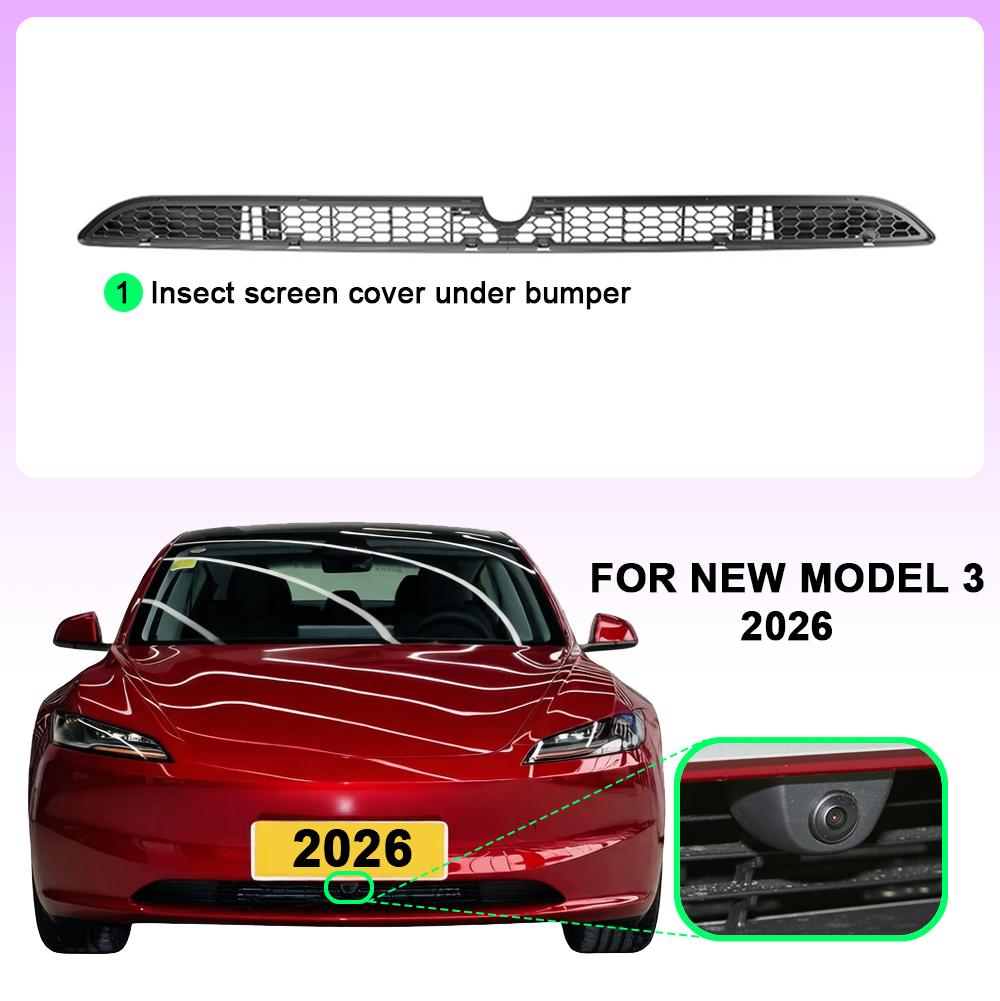Per Tesla Nuovo Modello 3 Highland 2026 Paraurti Inferiore Rete Anti Insetti Anti Polvere Griglia di Aerazione Interna Copertura Griglia Copertura Frontale