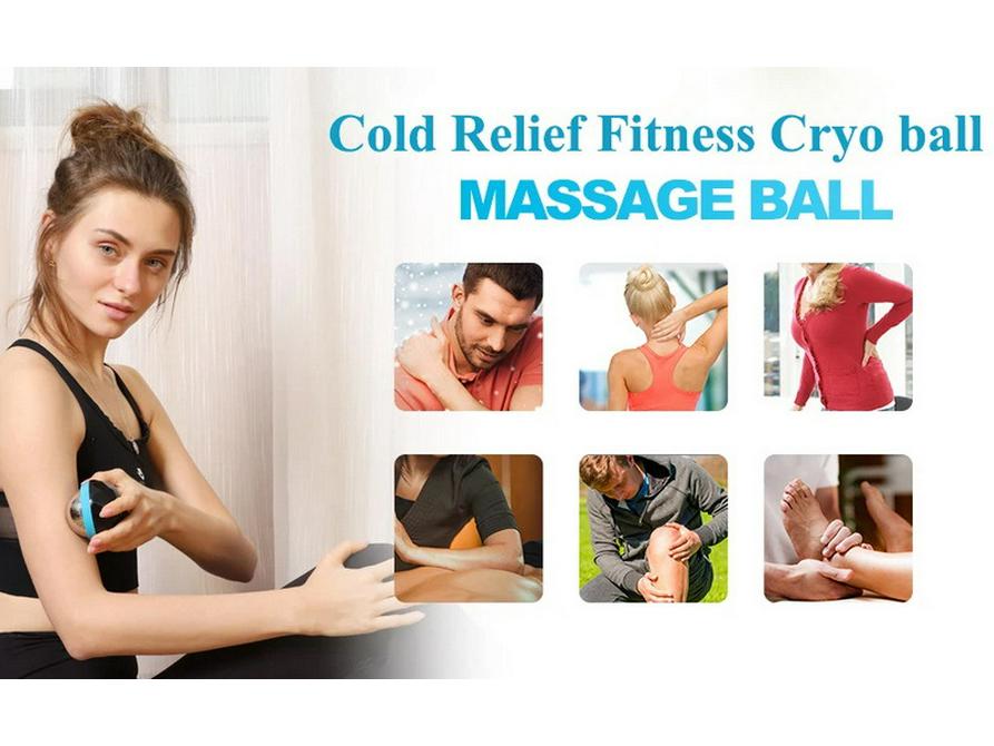 Stainless Steel Massage Roller: Handheld Cold & Hot Compress Ball for Muscle Relaxation and Fascia Relief.