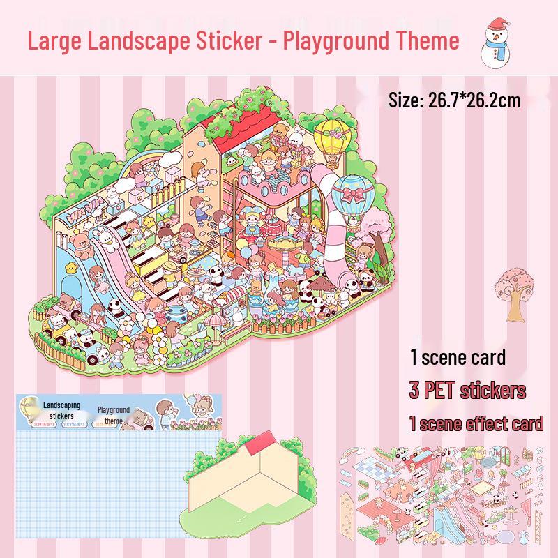 3D Miniature Scene Collage Stickers: Cute Decompression Handbook Stickers