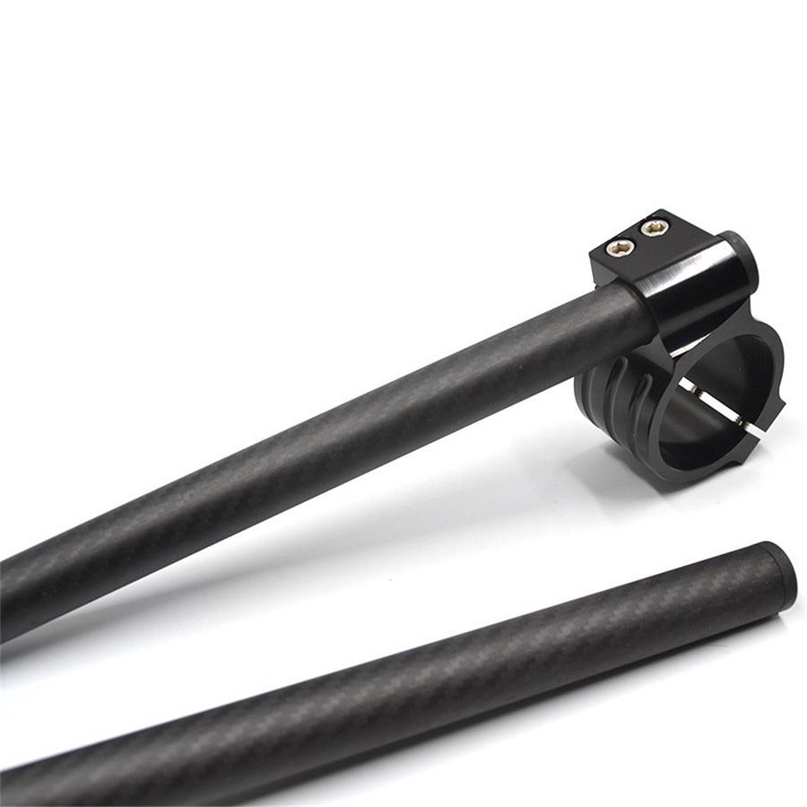 100% Real Carbon Fiber Clip-On Motorcycle 7/8" Handlebars 35mm Fork Tube For Cafe Racer Universal