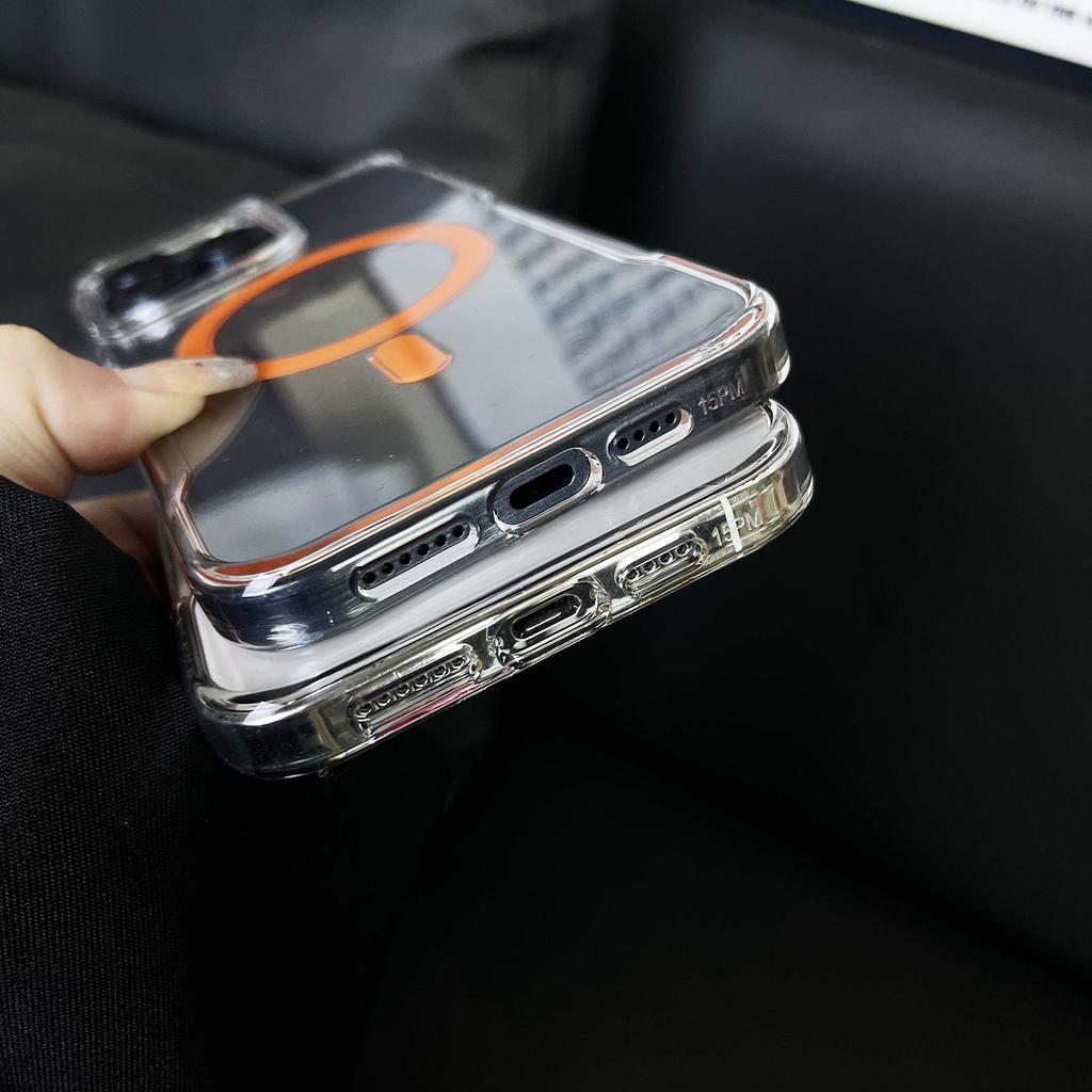 Luxury Transparent Shockproof Armor Case for iPhone 15 14 13 12 11 Pro Max Magnetic For Magsafe Wireless Charging Acrylic Cover