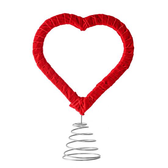 Heart Shaped Tree Topper for Valentine's Day Treetop Red Heart Decoration with Spring for Home Wedding Holiday Party Supplies