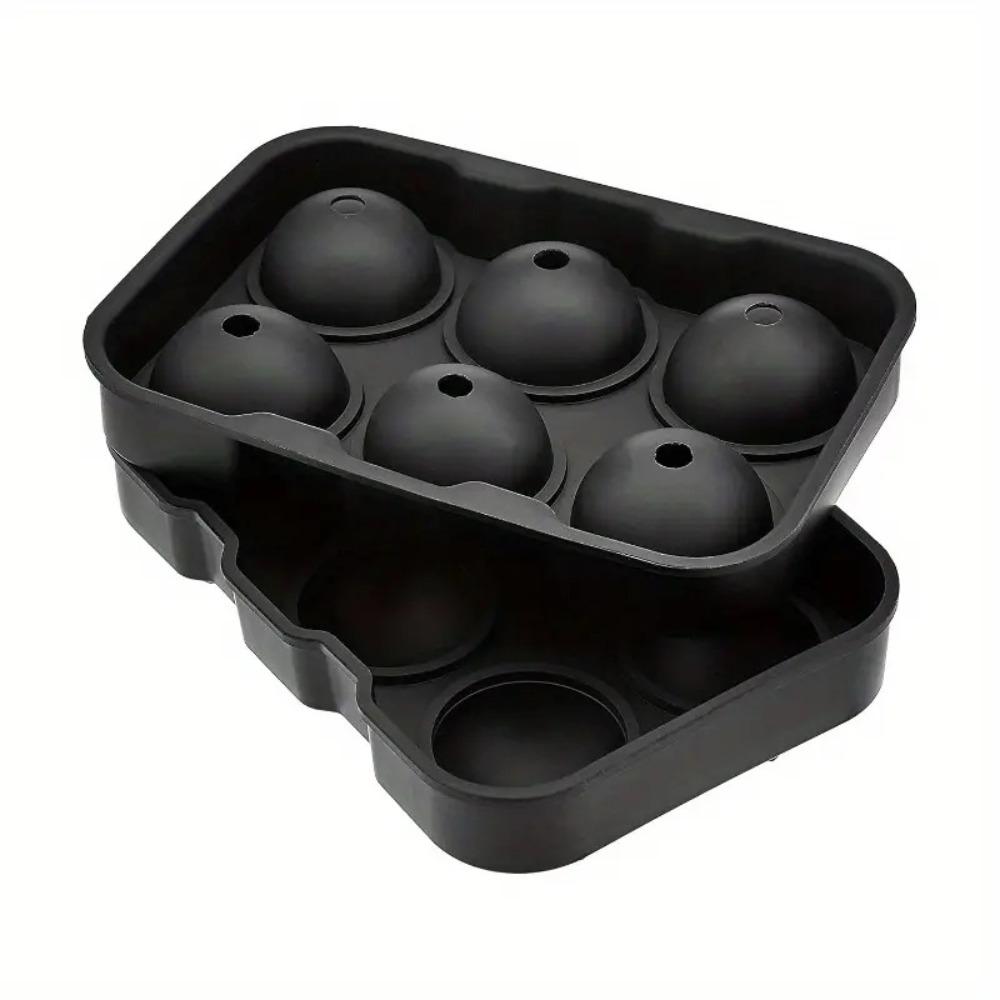 Silicone Material Ice Ball Maker 6 Grid 3D Design Ice Cube Mold Large Size Round Sphere Shape Ice Sphere Mold Home Use