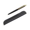 Stylish Faux Leather Pen Case AP300, 1960s Revival Knock-Type Metal Clip Mechanical Pencil Set, Black, 3-Pack