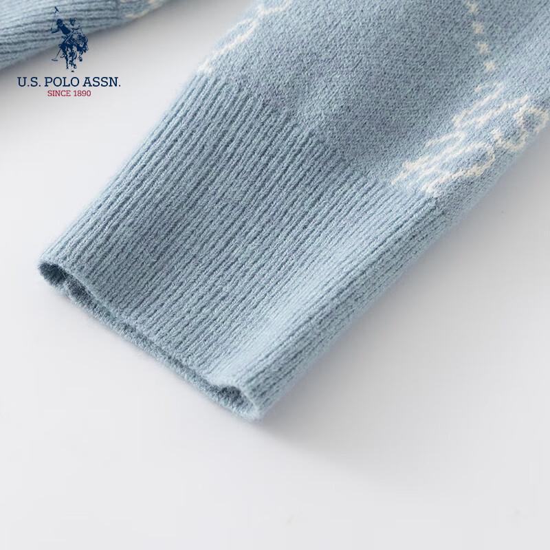 U.S. POLO ASSN. Women's Wool Blend Long Sleeve Knit Polo Sweater